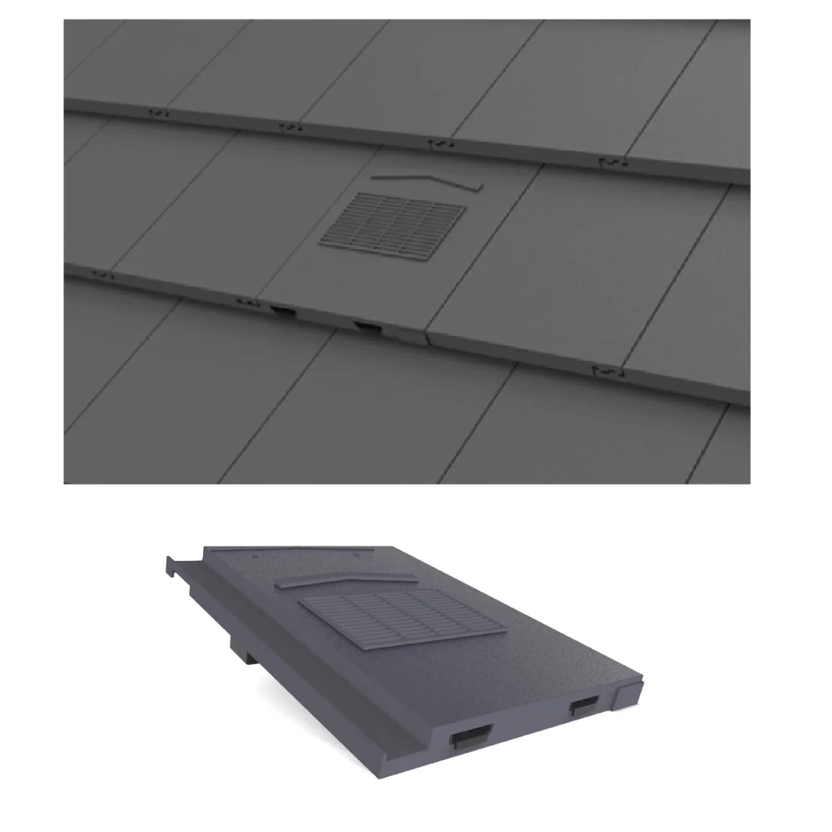 Grey Roof Tile Vent & Pipe Adapter for Marley Modern & Mini Stonewold - Image 5