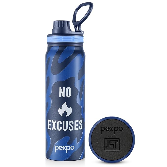 Pexpo Austin Water Bottle | Flask with Sipper Cap | 800ml | BPA Free | - Image 2