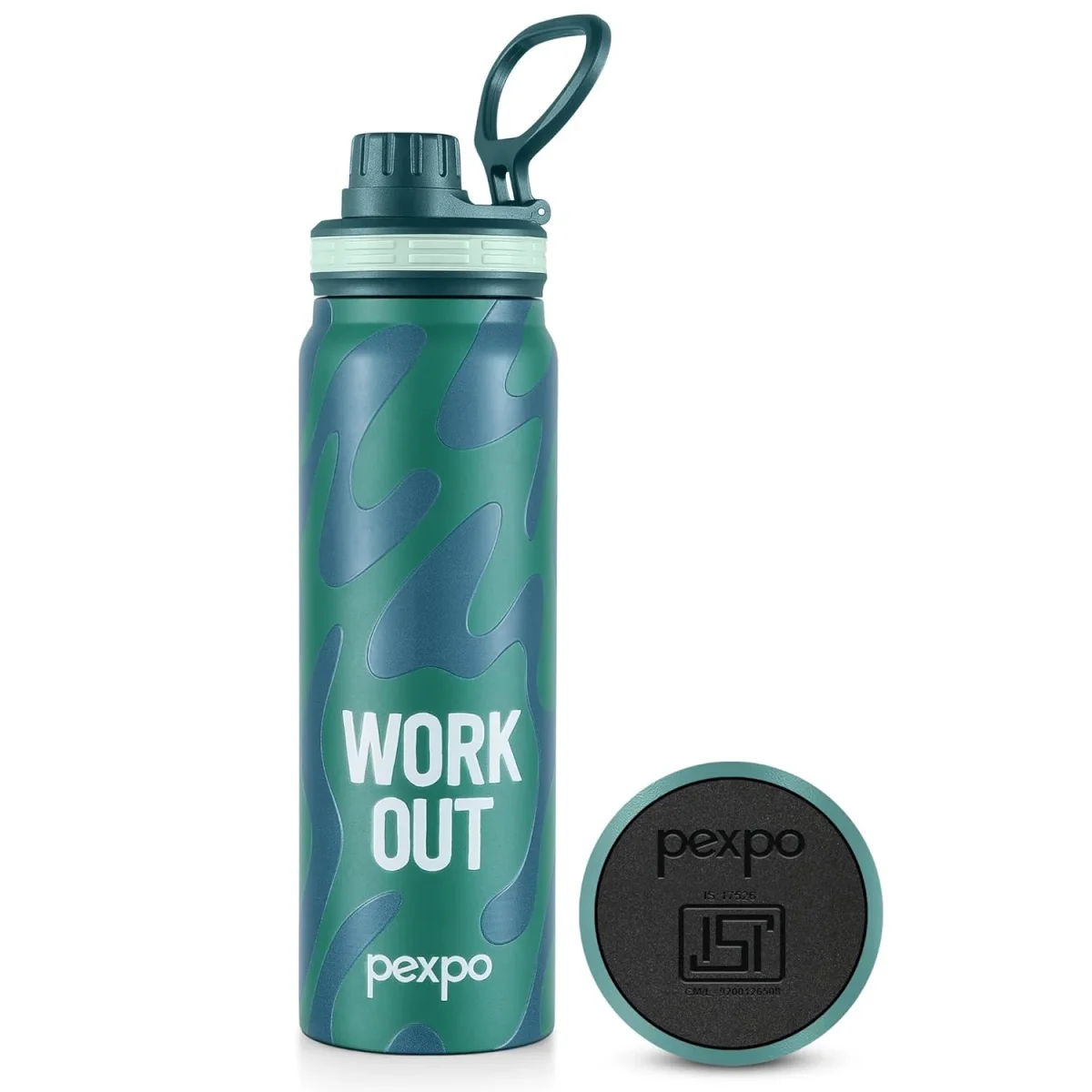 Pexpo Austin Water Bottle | Flask with Sipper Cap | 800ml | BPA Free | - Image 3