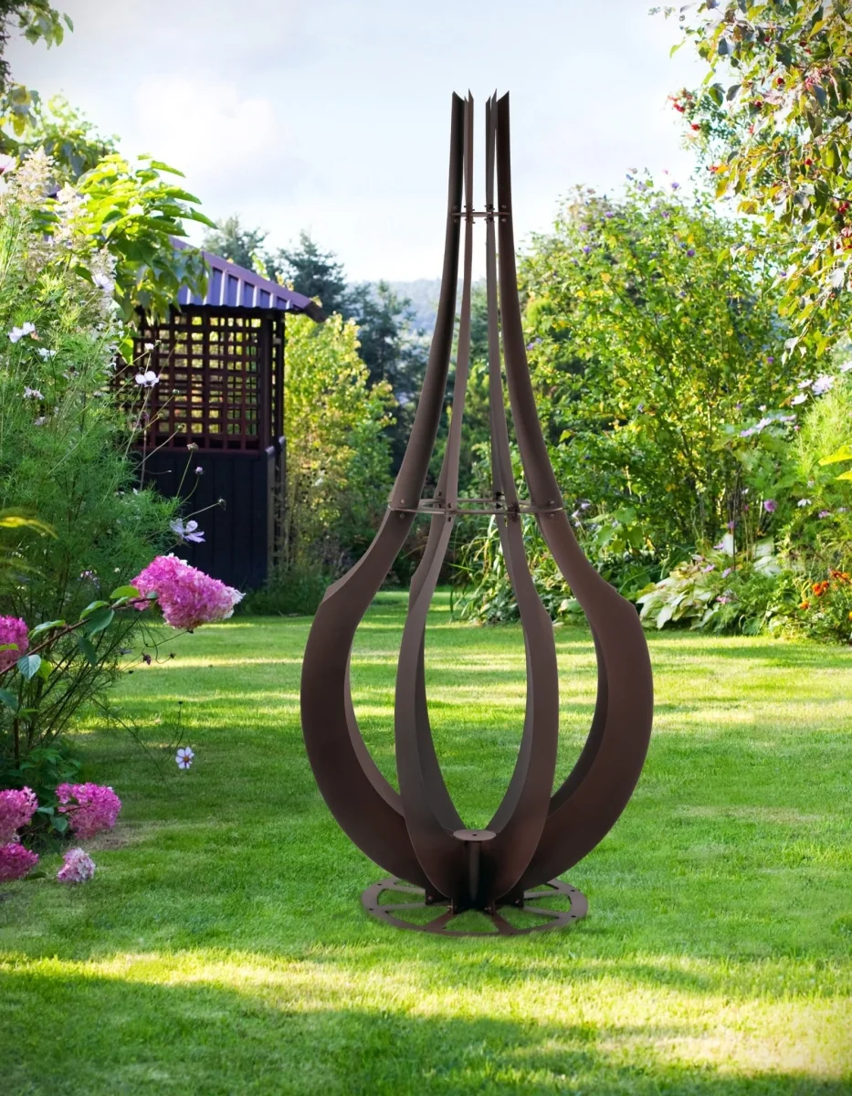 H Potter Lexington Sculptural Metal Garden Trellis - Freestanding Yard Art - Image 4