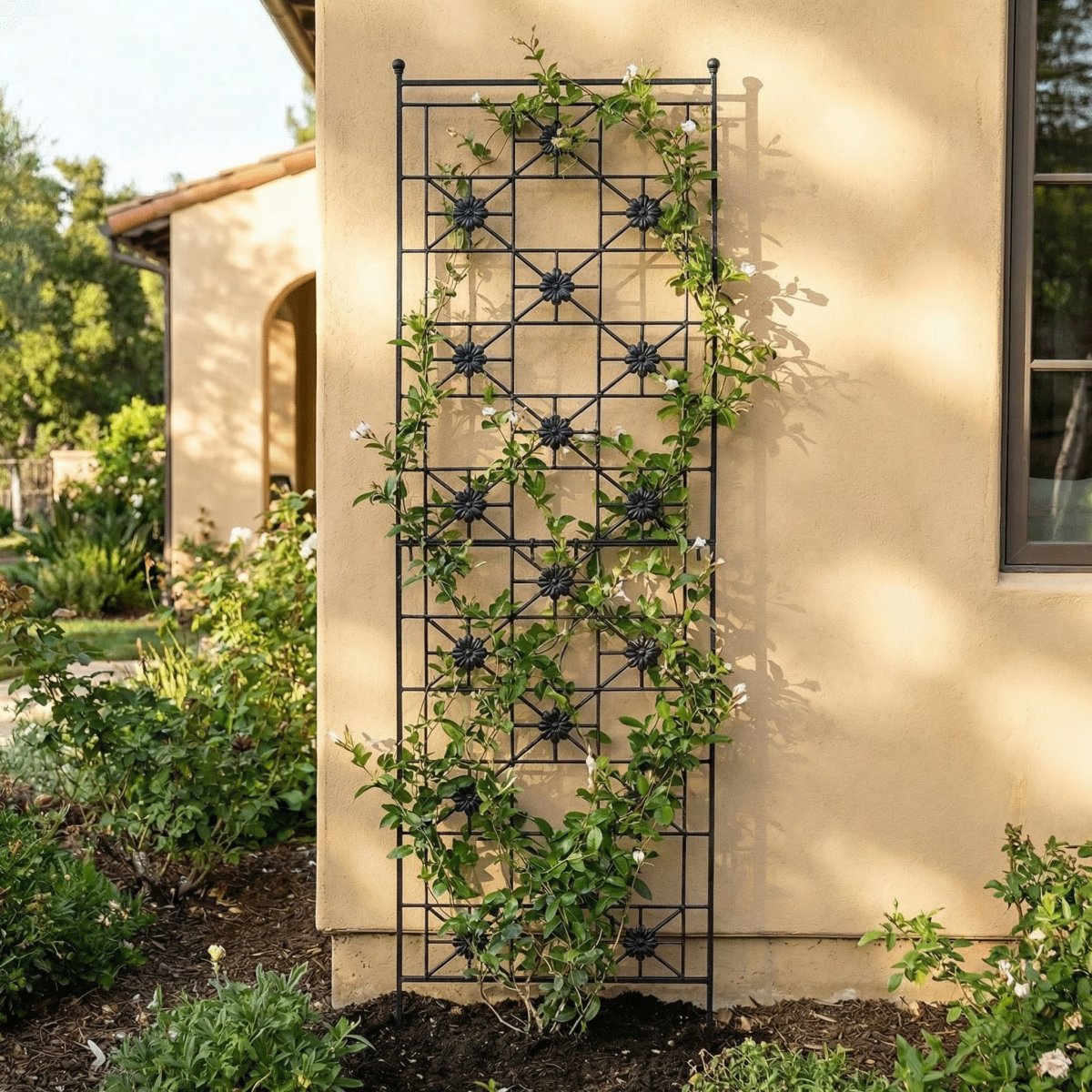 H Potter Delaney Freestanding Trellis – 69" Tall Black - Iron Garden Screen - Image 2